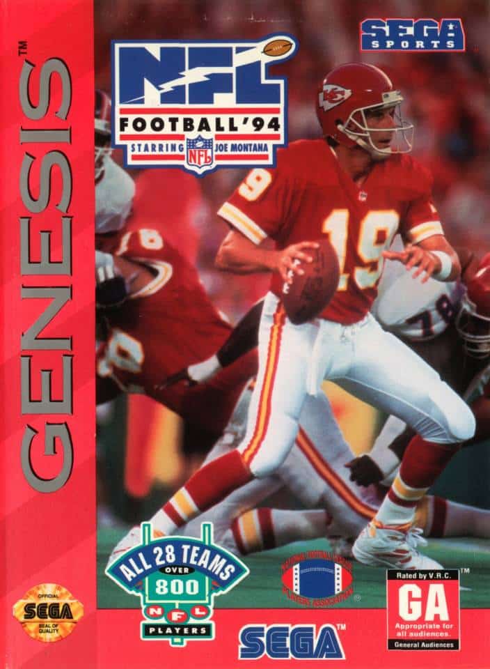 NFL Football ’94 Starring Joe Montana player count stats
